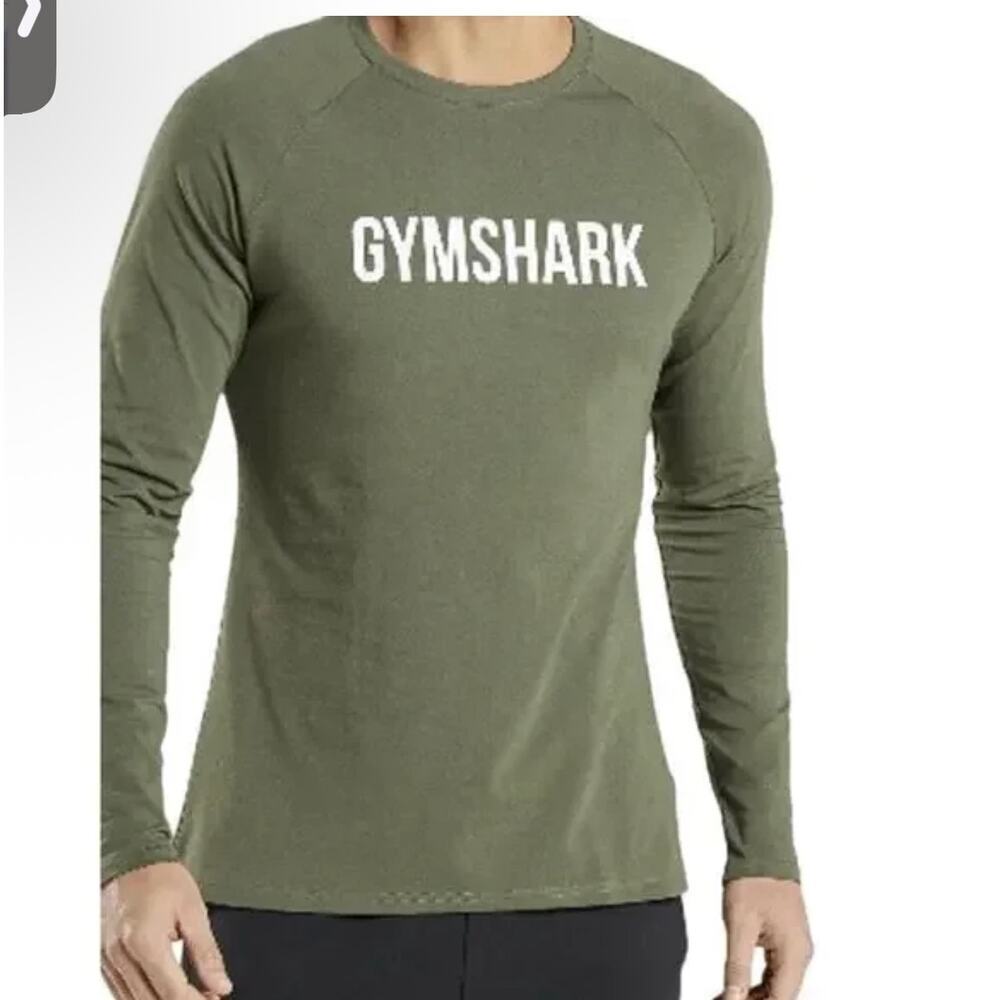 Gymshark Long Sleeved Men's Athletic Shirt Sage Green Size XL